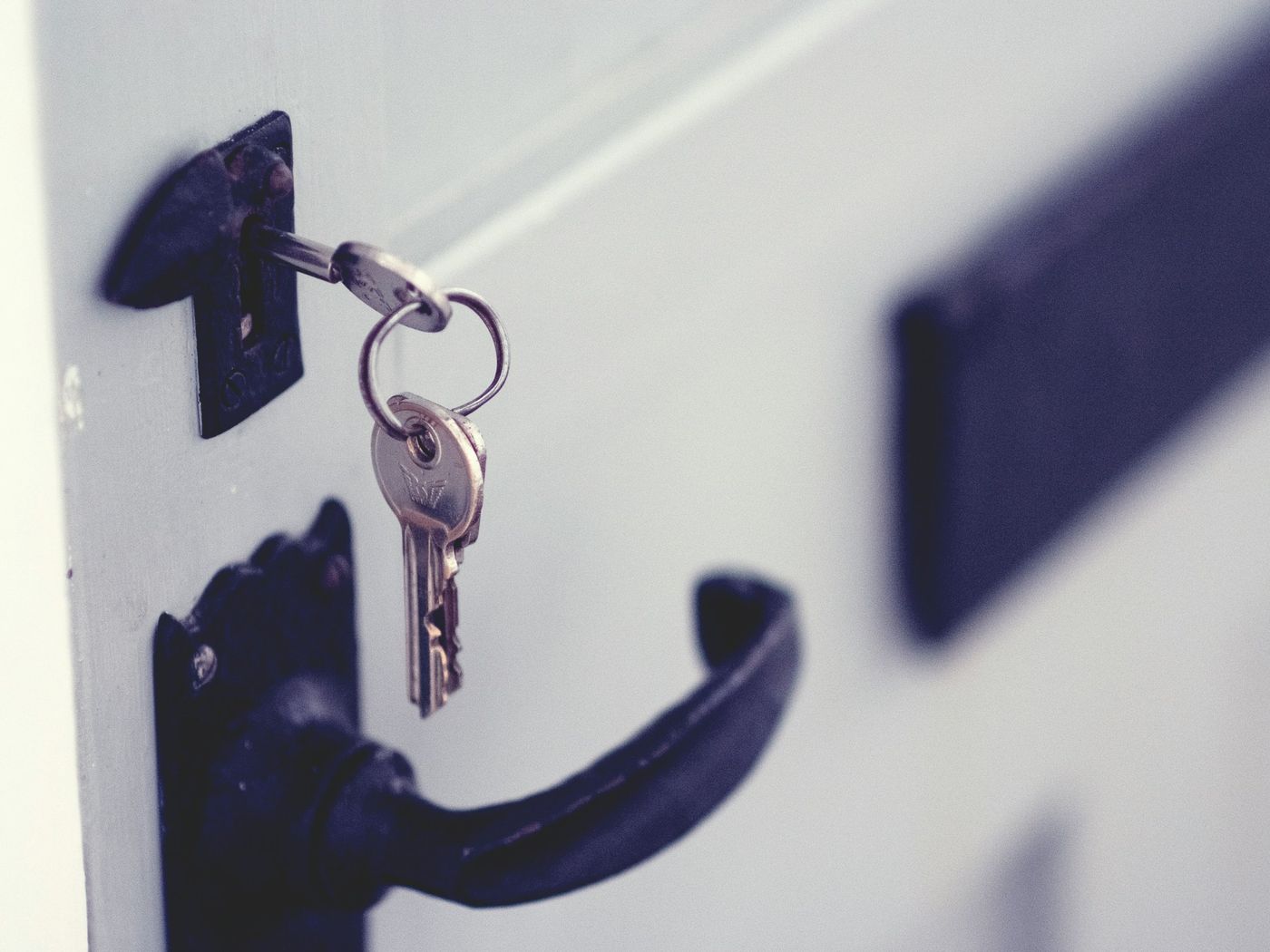 Key in the lock of a door