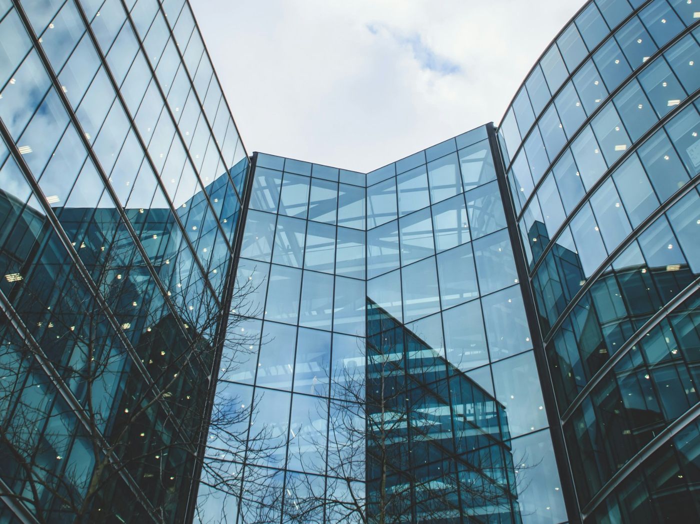 Modern glass office building