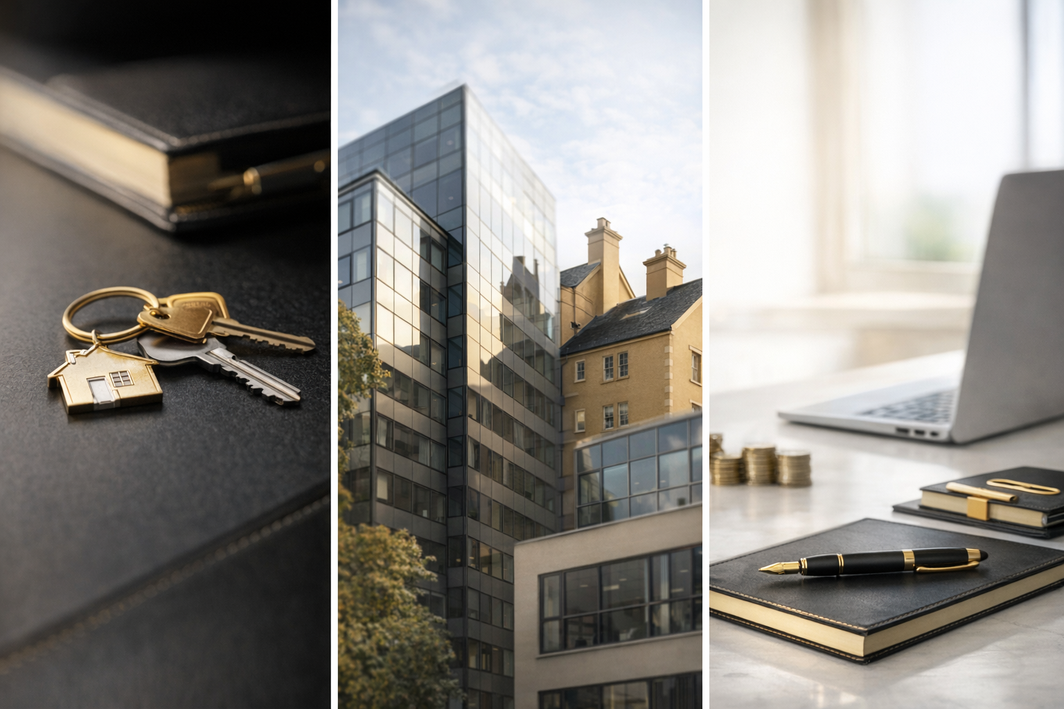 Commercial finance documents and property lending imagery